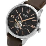 Fossil Townsman Automatic Black Dial Brown Leather Strap Watch for Men - ME3061 Authentic Buy Shop Now
