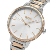 Hugo Boss Signature Silver Dial Two Tone Steel Strap Watch for Women - 1502567 Authentic Buy Shop Now