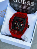Guess Phoenix Multifunction Black Dial Red Rubber Strap Watch for Men - GW0203G5 Authentic Buy Shop Now
