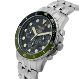 Fossil FB-03 Chronograph Green Dial Silver Steel Strap Watch for Men - FS5726 Authentic Buy Shop Now