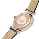 Emporio Armani Pro Planet Analog Silver Dial Green Leather Strap Watch For Women - AR11517 Authentic Buy Shop Now