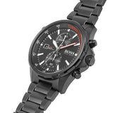 Hugo Boss Globetrotter Black Dial Black Steel Strap Watch for Men - 1513825 Authentic Buy Shop Now