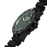Emporio Armani Diver Chronograph Quartz Green Dial Black Silicon Strap Watch For Men - AR11463 Authentic Buy Shop Now