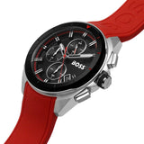 Hugo Boss Volane Black Dial Red Rubber Strap Watch for Men - 1513959 Authentic Buy Shop Now
