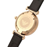 Emporio Armani Gianni T-Bar Silver Dial Brown Leather Strap Watch For Women - AR11269 Authentic Buy Shop Now