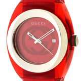 Gucci Sync XXL Quartz Red Dial Red Rubber Strap Unisex Watch - YA137103 Authentic Buy Shop Now