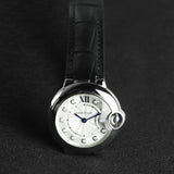 Cartier Ballon Bleu de Cartier Diamonds Silver Dial Black Leather Strap Watch for Women - W4BB0008 Authentic Buy Shop Now