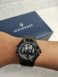 Maserati Potenza Automatic Black Dial Black Leather Strap Watch For Men - R8821108009 Authentic Buy Shop Now