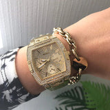 Guess Raven Diamonds Gold Dial Gold Steel Strap Watch for Women - GW0104L2 Authentic Buy Shop Now