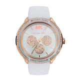 Michael Kors Oversized Sport Quartz White Dial White Rubber Strap Watch For Women - MK6945 Authentic Buy Shop Now