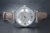 Michael Kors Caitlin Quartz Silver Dial Gray Leather Strap Watch For Women - MK2377 Authentic Buy Shop Now