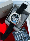 Guess Trophy Multifunction Black Dial Black Rubber Strap Watch for Men - GW0333G1 Authentic Buy Shop Now
