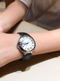 Cartier Ballon Bleu De Cartier Silver Dial Black Leather Strap Watch for Women - WSBB0030 Authentic Buy Shop Now