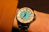 Breitling Superocean Automatic 36 Turquoise Dial Silver Steel Strap Watch for Men - A17377211C1A1 Authentic Buy Shop Now
