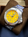 Breitling Avenger Automatic 45mm Seawolf Yellow Dial Silver Steel Strap Strap Watch for Men - A17319101/1A1 Authentic Buy Shop Now