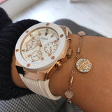 Guess Overdrive Analog White Dial White Rubber Strap Watch for Women - W10614L2 Authentic Buy Shop Now