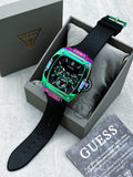 Guess Phoenix Multifunction Black Dial Black Rubber Strap Watch for Men - GW0202G5 Authentic Buy Shop Now
