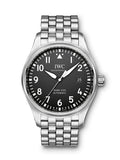 IWC Pilot’s Watch Mark XVIII Black Dial Silver Steel Strap Watch for Men - IW327015 Authentic Buy Shop Now