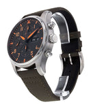 IWC Pilot's Watch Chronograph Black Dial Olive Green Calfskin Strap Watch for Men - IW377730 Authentic Buy Shop Now