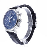 IWC Portofino Chronograph Blue Dial Black Leather Strap Watch for Men - IW391023 Authentic Buy Shop Now