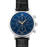 IWC Portofino Chronograph Blue Dial Black Leather Strap Watch for Men - IW391036 Authentic Buy Shop Now