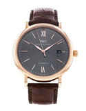 IWC Portofino Automatic Grey Dial Brown Leather Strap Watch for Men - IW356511 Authentic Buy Shop Now