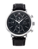 IWC Portofino Chronograph Black Dial Black Leather Strap Watch for Men - IW391008 Authentic Buy Shop Now