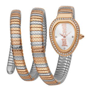 Just Cavalli Doppio Silver Dial Two Tone Steel Strap Watch for Women - JC1L163M0085 Authentic Buy Shop Now