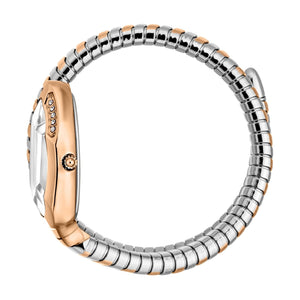 Just Cavalli Serpente Metallica White Dial Two Tone Steel Strap Watch for Women - JC1L223M0065 Authentic Buy Shop Now