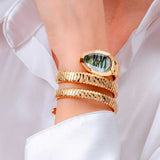 Just Cavalli Taglio Green Dial Gold Steel Strap Watch for Women - JC1L226M0035 Authentic Buy Shop Now