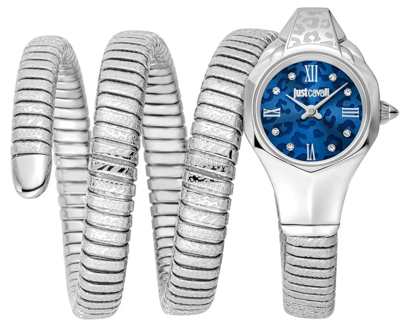 Just Cavalli Ravenna Blue Dial Silver Steel Strap Watch for Women - JC1L271M0015 Authentic Buy Shop Now