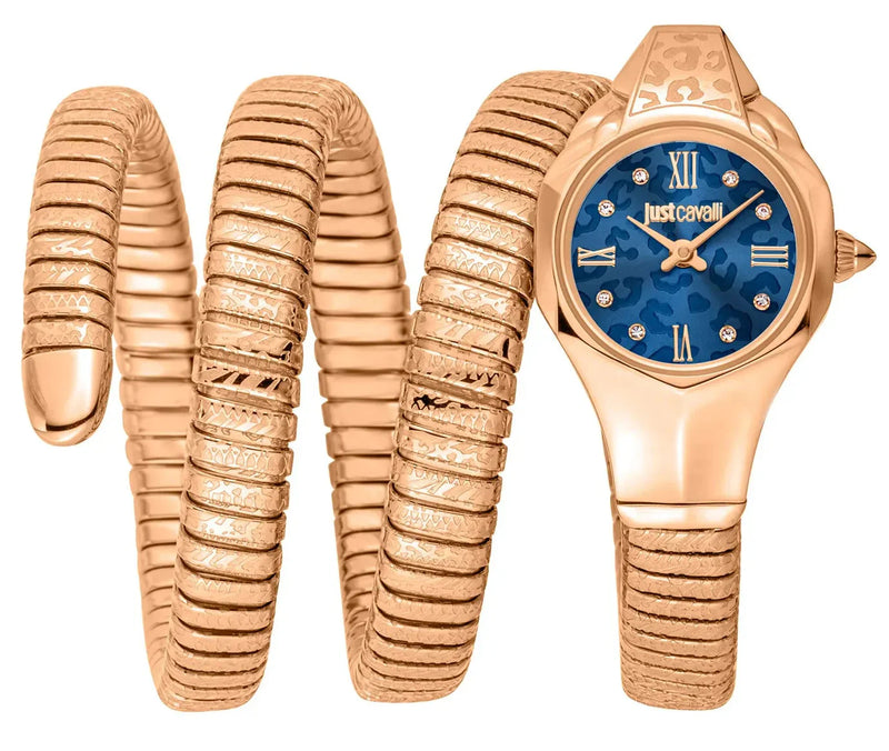 Just Cavalli Ravenna Blue Dial Rose Gold Steel Strap Watch for Women - JC1L271M0045 Authentic Buy Shop Now