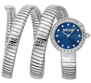 Just Cavalli Enchanting Blue Dial Silver Steel Strap Watch for Women - JC1L302M0015 Authentic Buy Shop Now