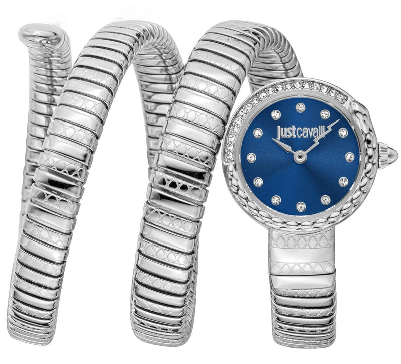 Just Cavalli Enchanting Blue Dial Silver Steel Strap Watch for Women - JC1L302M0015 Authentic Buy Shop Now