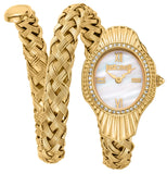 Just Cavalli Twined Mother of Pearl Dial Gold Steel Strap Watch for Women - JC1L305M0045 Authentic Buy Shop Now