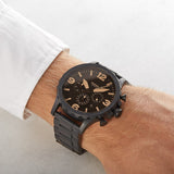 Fossil Nate Chrongraph Ion Plated Black Dial Black Steel Strap Watch for Men - JR1356 Authentic Buy Shop Now