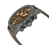 Fossil Nate Chronograph Brown Dial Brown Leather Strap Watch for Men - JR1487 Authentic Buy Shop Now