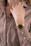 Guess Luna Diamonds Black Dial Gold Steel Strap Watch for Women - GW0307L2 Authentic Buy Shop Now