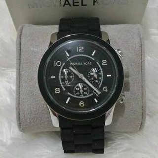 Michael Kors Runway Black Dial Black Rubber Strap Watch for Men - MK8107 Authentic Buy Shop Now