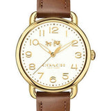 Coach Delancey White Dial Brown Leather Strap Watch for Women - 14502715 Authentic Buy Shop Now