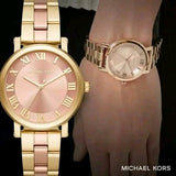 Michael Kors Norie Gold Dial Two Tone Steel Strap Watch for Women - MK3586 Authentic Buy Shop Now