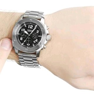 Fossil Modern Machine Black Dial Silver Steel Strap Watch for Men - FS4926 Authentic Buy Shop Now