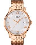 Tissot T Classic Tradition White Dial Rose Gold Steel Strap Watch For Women - T063.610.33.038.00 Authentic Buy Shop Now