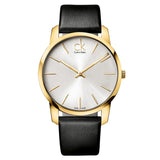 Calvin Klein City Silver Dial Black Leather Strap Watch for Men - K2G21520 Authentic Buy Shop Now