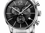 Calvin Klein City Chronograph Black Dial Silver Steel Strap Watch for Men - K2G27143 Authentic Buy Shop Now