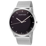 Calvin Klein City Chronograph Black Dial Silver Mesh Bracelet Watch for Men - K2G2G121 Authentic Buy Shop Now