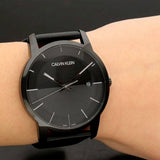 Calvin Klein City Quartz Black Dial Black Leather Strap Watch for Men - K2G2G4CX Authentic Buy Shop Now