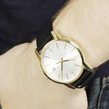 Calvin Klein City Mother of Pearl White Dial Black Leather Strap Watch for Men - K2G2G5C6 Authentic Buy Shop Now