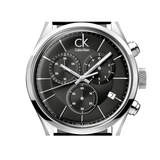 Calvin Klein Masculine Chronograph Black Dial Black Leather Strap Watch for Men - K2H27102 Authentic Buy Shop Now
