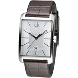 Calvin Klein Window Silver Dial Brown Leather Strap Watch for Women - K2M23126 Authentic Buy Shop Now